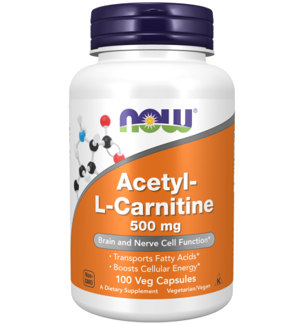 Now Foods Acetyl-L-Carnitine 500 mg - 100Veg Capsules