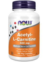 Now Foods Acetyl-L-Carnitine 500 mg - 100Veg Capsules