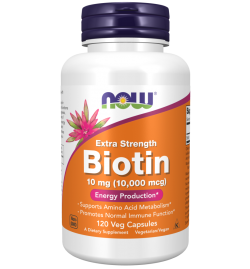 Now Foods Biotin 10mg (10,000 mcg) Extra Strenght - 120VCaps