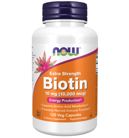 Now Foods Biotin 10mg (10,000 mcg) Extra Strenght - 120VCaps