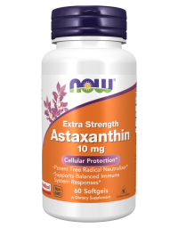 Now Foods Astaxanthin Extra Strength 10mg- 60 Softgels